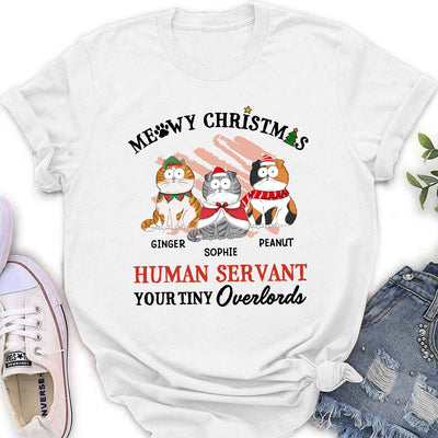 Meowy Christmas Human - Personalized Custom Women's T-shirt