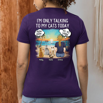 Talking To Dog Cat - Personalized Custom Women's T-shirt