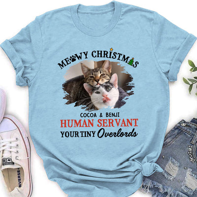 Meowy Christmas Human - Personalized Custom Women's T-shirt