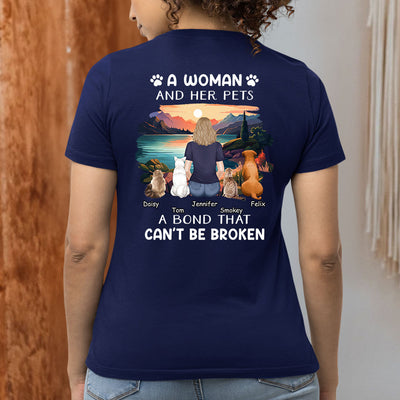 Woman With Pets - Personalized Custom Women's T-shirt