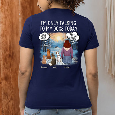 Talking To Dog Cat - Personalized Custom Women's T-shirt