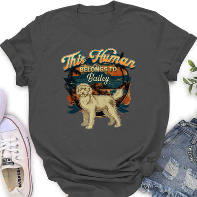 Belongs To Dog Vintage - Personalized Custom Women's T-shirt