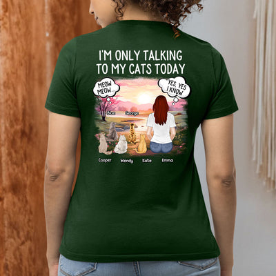 Talking To Dog Cat - Personalized Custom Women's T-shirt