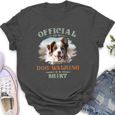 Dog Walking Shirt Vintage - Personalized Custom Women's T-shirt