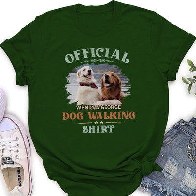 Dog Walking Shirt Vintage - Personalized Custom Women's T-shirt