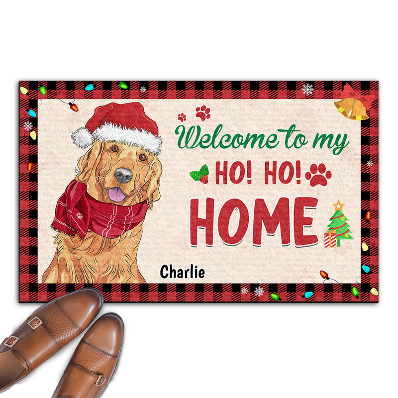 Welcome To My Ho Ho Home Version 2 - Personalized Custom Doormat