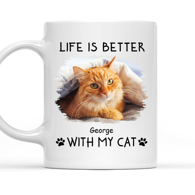 Better With Cats Photo - Personalized Custom Coffee Mug