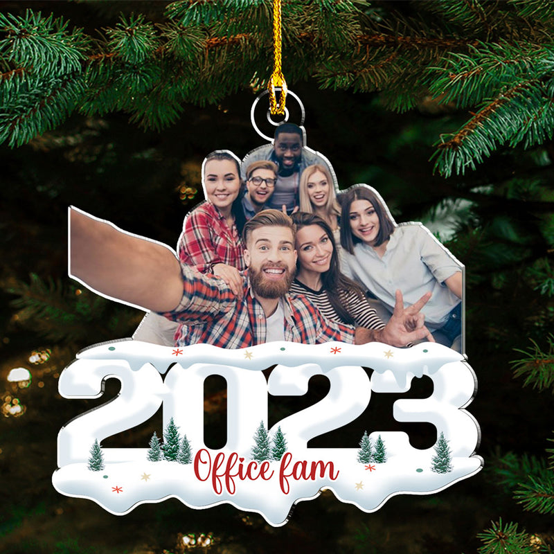 Custom Photo Friends, Colleagues - Joy of Christmas 2023 - Personalized Custom Acrylic Ornament