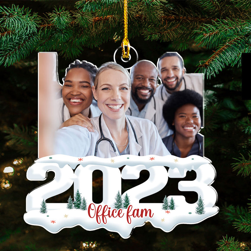 Custom Photo Friends, Colleagues - Joy of Christmas 2023 - Personalized Custom Acrylic Ornament
