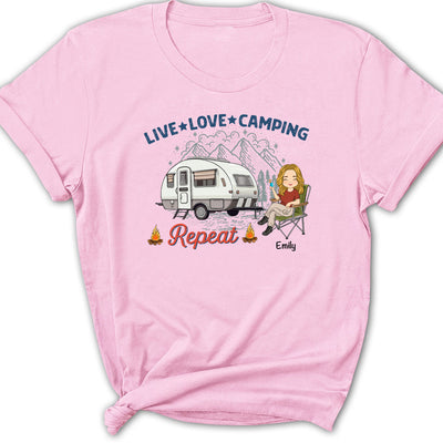 Live Love Camping - Personalized Custom Women's T-shirt