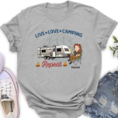 Live Love Camping - Personalized Custom Women's T-shirt