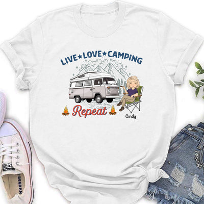 Live Love Camping - Personalized Custom Women's T-shirt