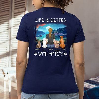 Better With Pets - Personalized Custom Women's T-shirt