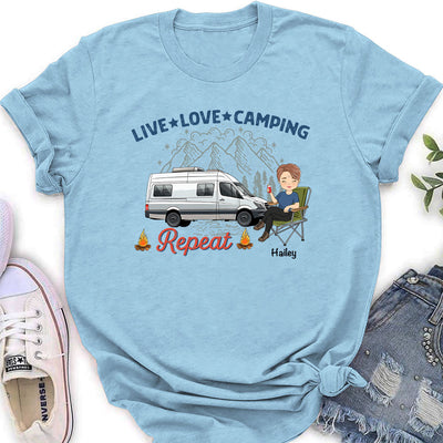 Live Love Camping - Personalized Custom Women's T-shirt