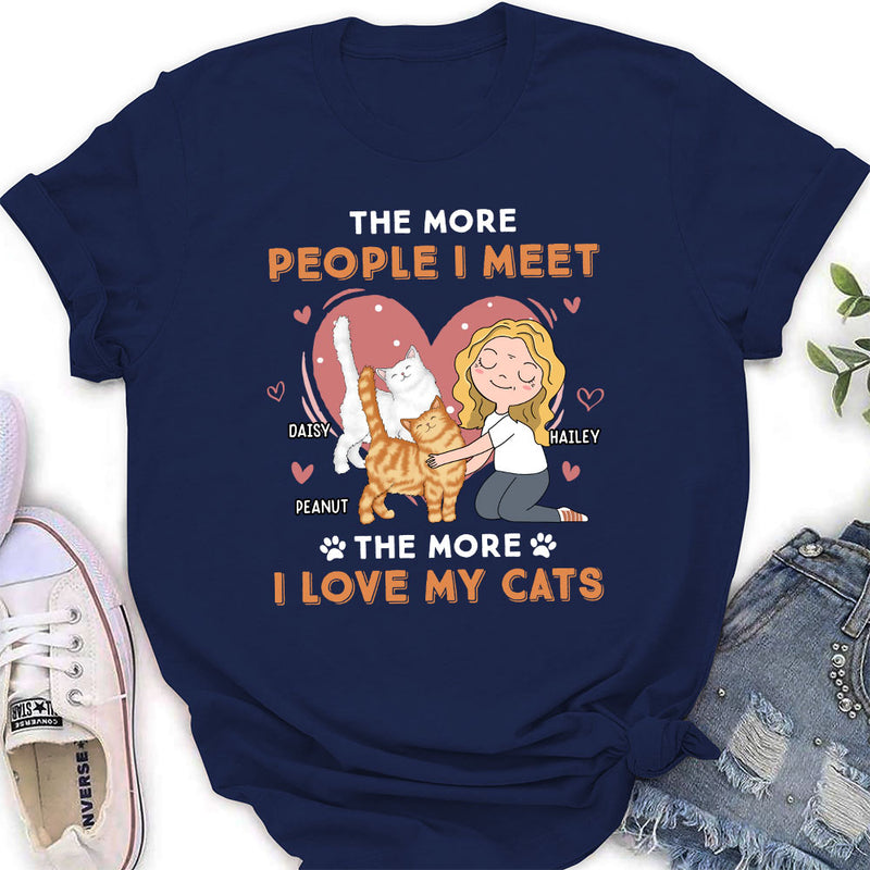 I Love My Cat - Personalized Custom Women&