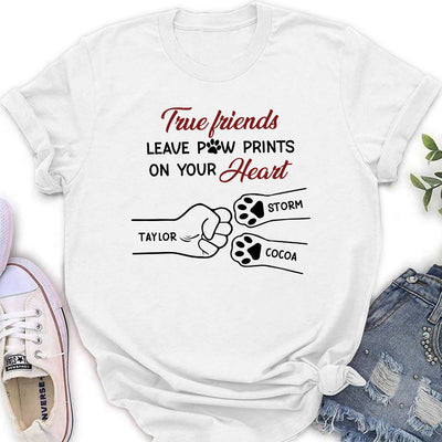 True Friend Leaves Paw Prints - Personalized Custom Women's T-shirt
