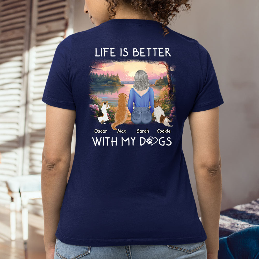 Better With Dogs - Personalized Custom Women's T-shirt