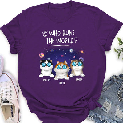 Who Runs The World? - Personalized Custom Women's T-shirt