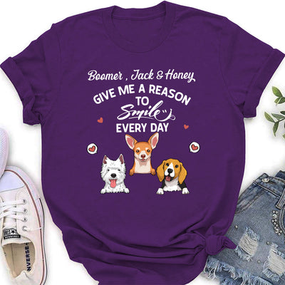 My Dog Gives Me Reason - Personalized Custom Women's T-shirt