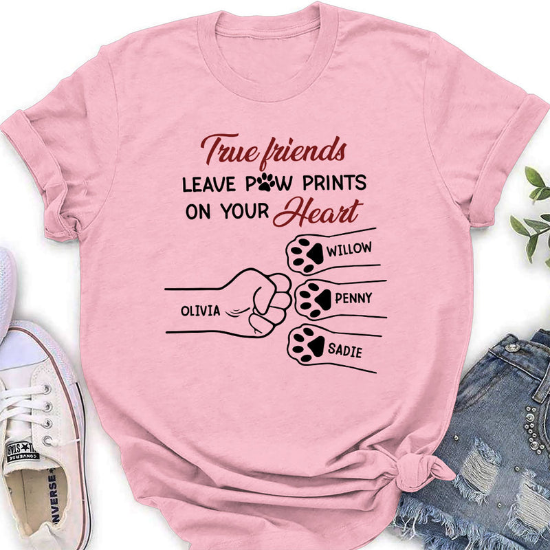 True Friend Leaves Paw Prints - Personalized Custom Women&