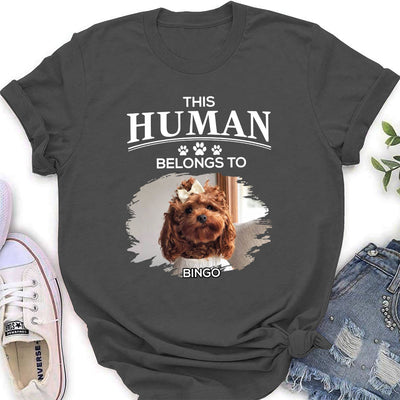 Belongs To My Furbaby - Personalized Custom Women's T-shirt