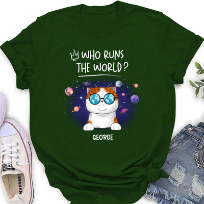 Who Runs The World? - Personalized Custom Women's T-shirt