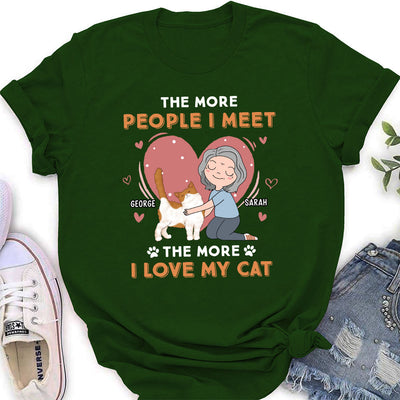 I Love My Cat - Personalized Custom Women's T-shirt