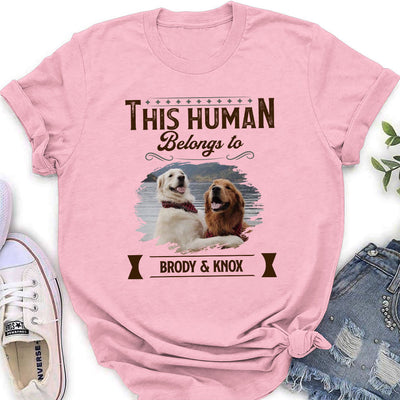 Belongs To Dog - Personalized Custom Women's T-shirt