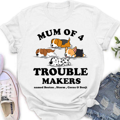 Dad Of Trouble Maker - Personalized Custom Women's T-shirt