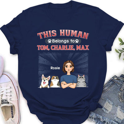 Belongs To Pet - Personalized Custom Women's T-shirt