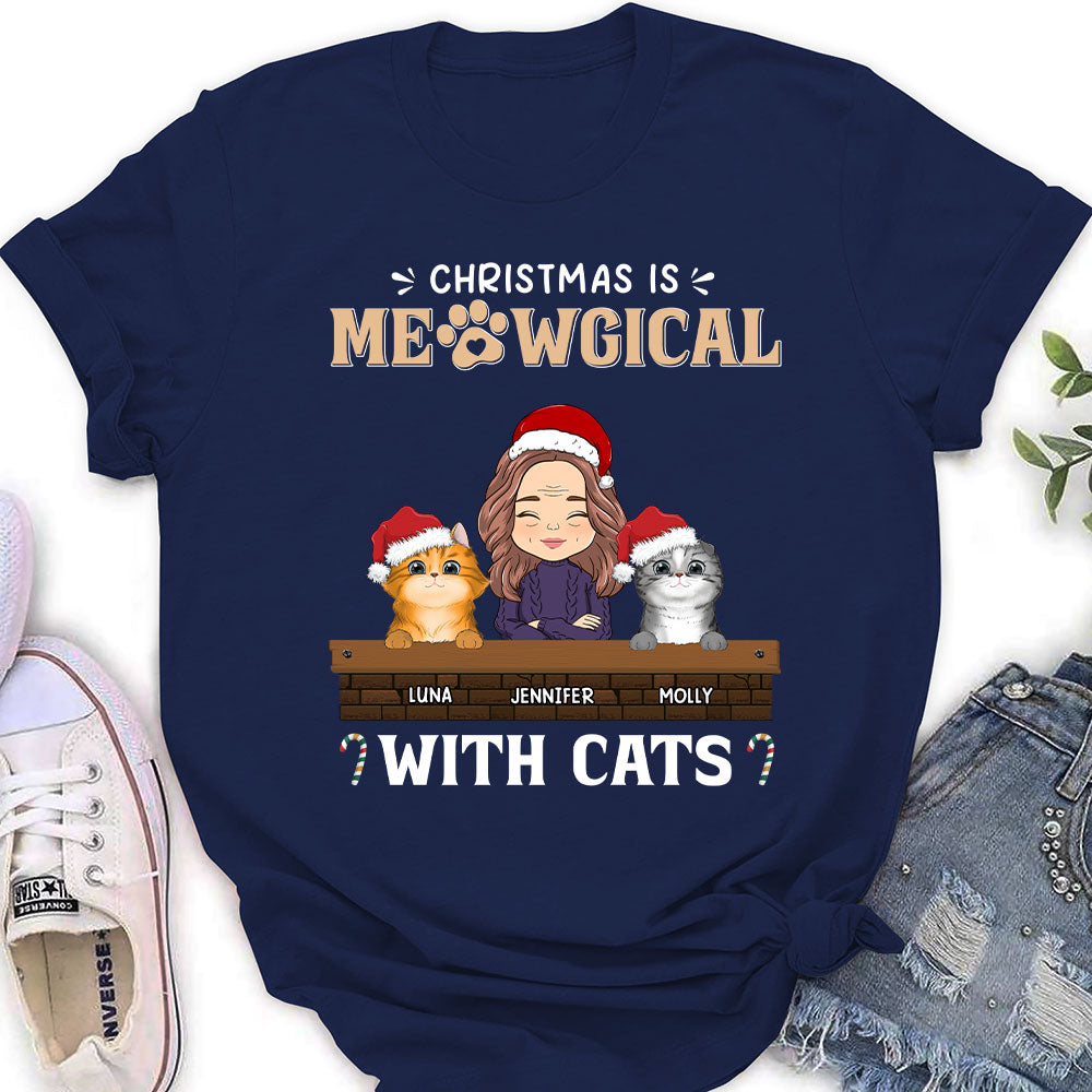 Christmas Is Meowgical - Personalized Custom Women's T-shirt