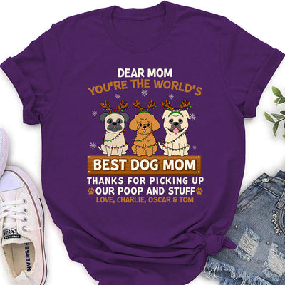 Thanks For Simple Dog Mom - Personalized Custom Women's T-shirt