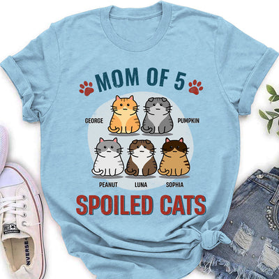 Cat Mom Of Spoiled Kids - Personalized Custom Women's T-shirt