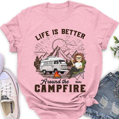 Around Campfire - Personalized Custom Women's T-shirt