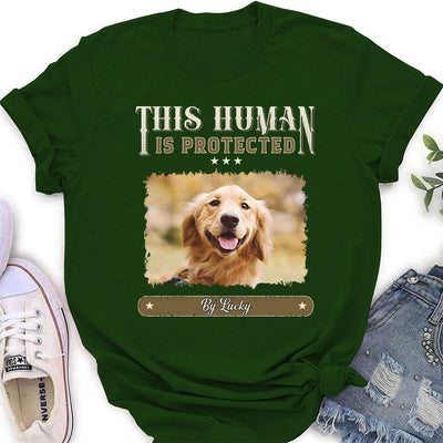 Protected By Vintage Dog - Personalized Custom Women's T-shirt