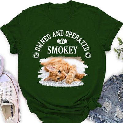 Owned By My Sassy Cat - Personalized Custom Women's T-shirt