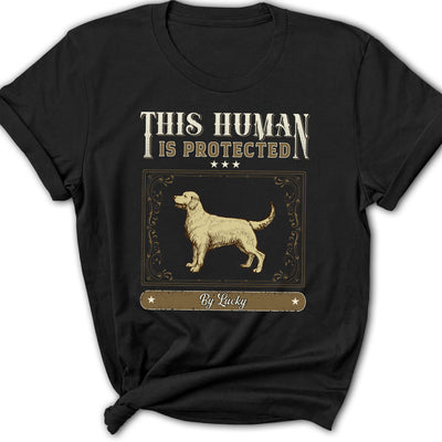 Protected By Vintage Dog - Personalized Custom Women's T-shirt