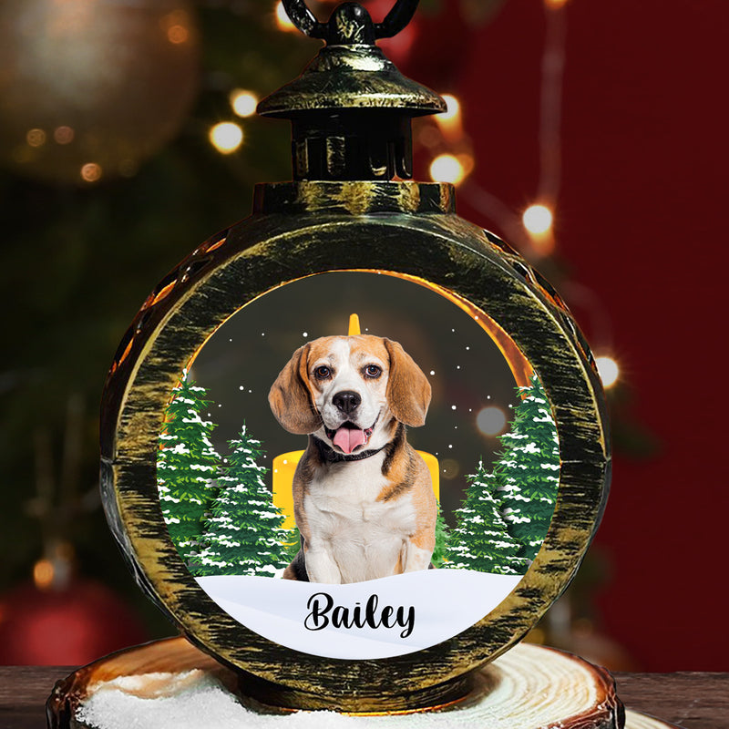 Dog Photo - Personalized Custom Christmas Lantern