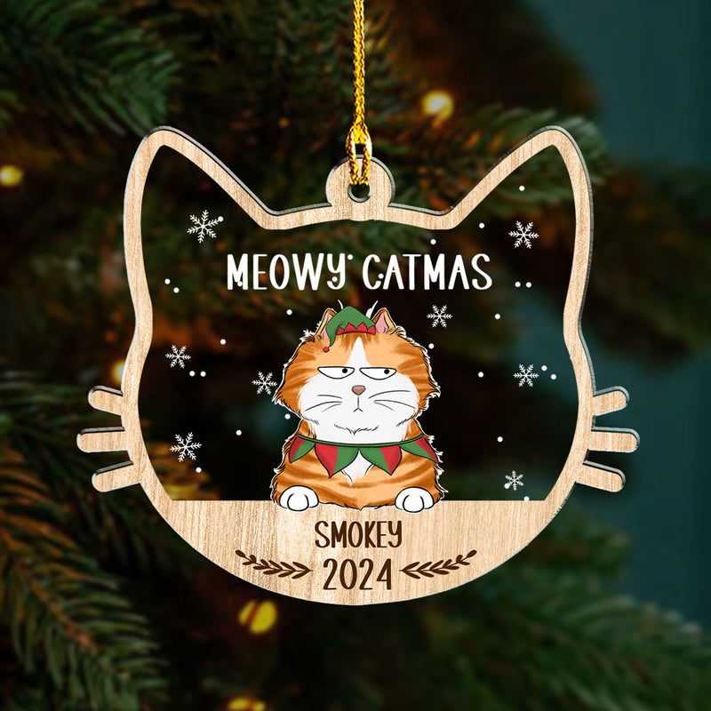 Lovely Meowy Catmas - Personalized Custom Acrylic Ornament