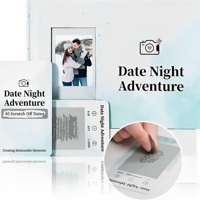 Couples Scratch Off Date Night Games - Personalized Custom 40 Date Night Ideas Card Deck Game