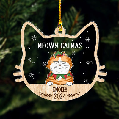 Lovely Meowy Catmas - Personalized Custom Acrylic Ornament