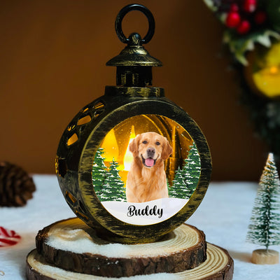 Dog Photo - Personalized Custom Christmas Lantern