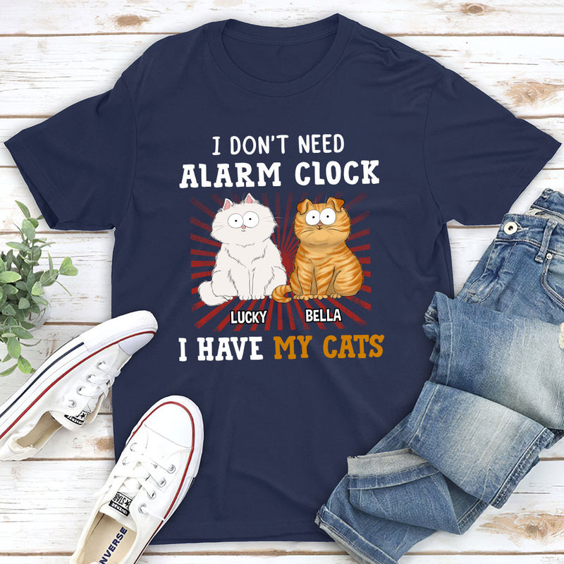 Cat Alarm Clock - Personalized Custom Unisex T-shirt