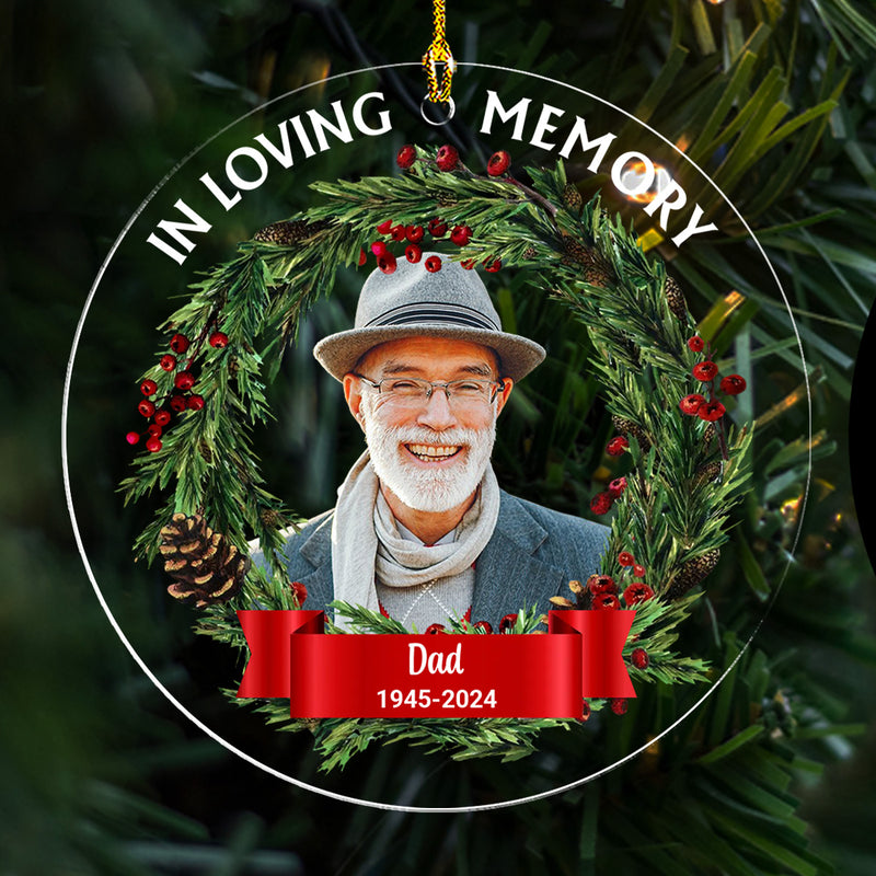 Custom Photo In Loving Memory - Personalized Custom Acrylic Ornament