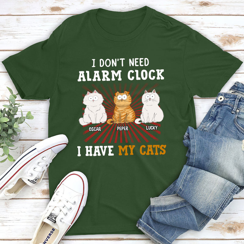 Cat Alarm Clock - Personalized Custom Unisex T-shirt