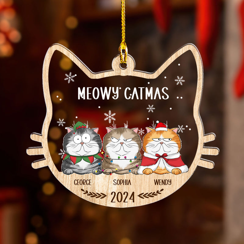 Lovely Meowy Catmas - Personalized Custom Acrylic Ornament