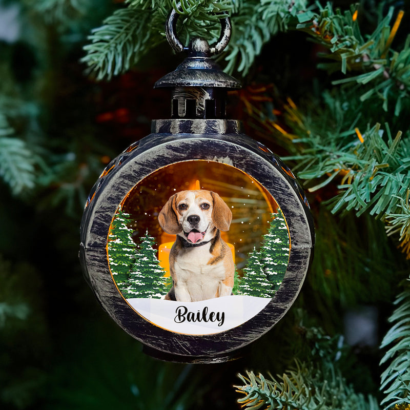 Dog Photo - Personalized Custom Christmas Lantern