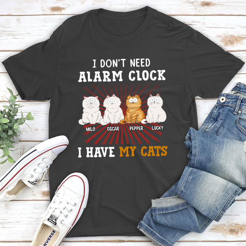 Cat Alarm Clock - Personalized Custom Premium T-shirt