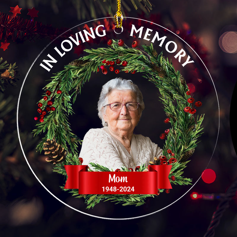 Custom Photo In Loving Memory - Personalized Custom Acrylic Ornament