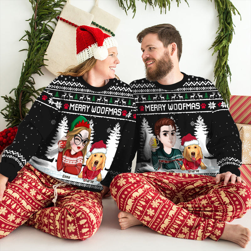 Merry Woofmas To My Mom Dad - Personalized Custom All-Over-Print Sweatshirt